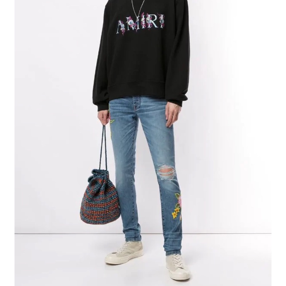 Artwork Patch Rosebowl Skinny Jeans